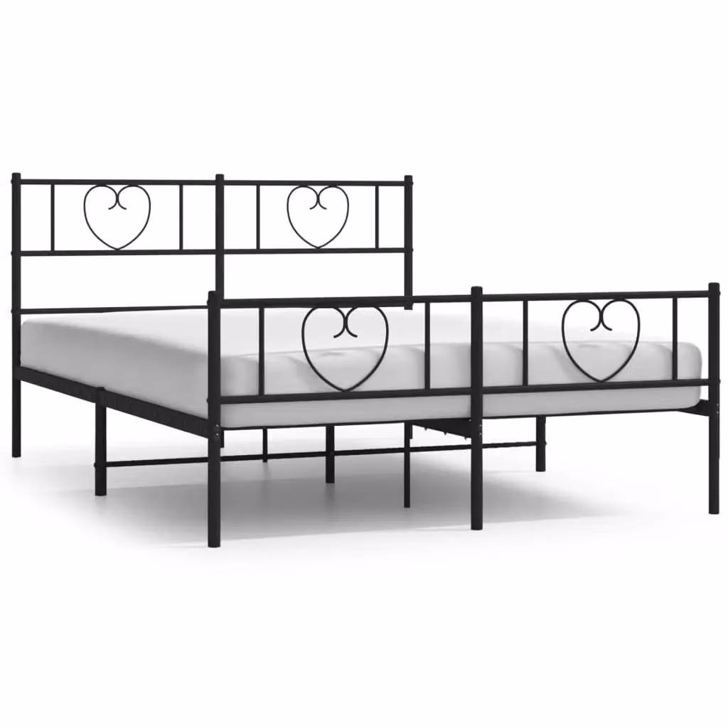 Berkfield Home Metal Bed Frame with Headboard and Footboard, Black, 160 x 200 cm – 2