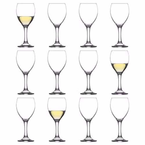 LAV Empire White Wine Glasses, 245ml, Pack of 12, Transparent – 1