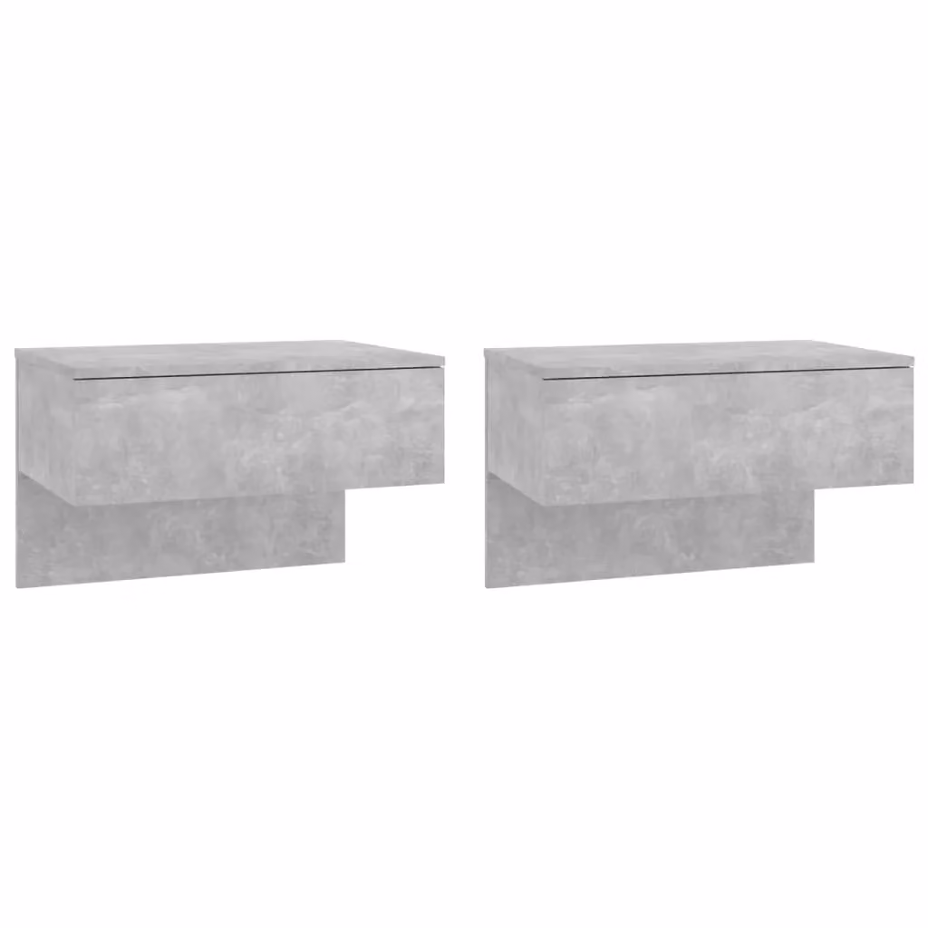 Berkfield Home Wall-mounted Bedside Cabinets, 2 Pack, Concrete Grey – 2