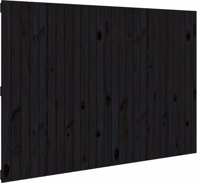 Berkfield Home Black Rustic Solid Pine Wall Mount Headboard W/D/H: 166 x 3 x 110 cm – 1