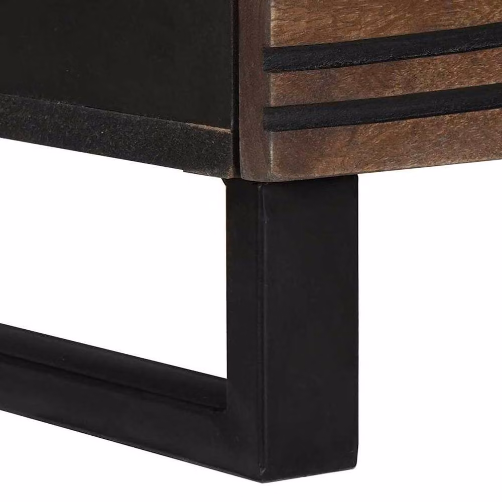 Berkfield Home Modern TV Cabinet in Walnut Brown Wood, W: 100 cm, D: 33.5 cm, H: 46 cm – 4