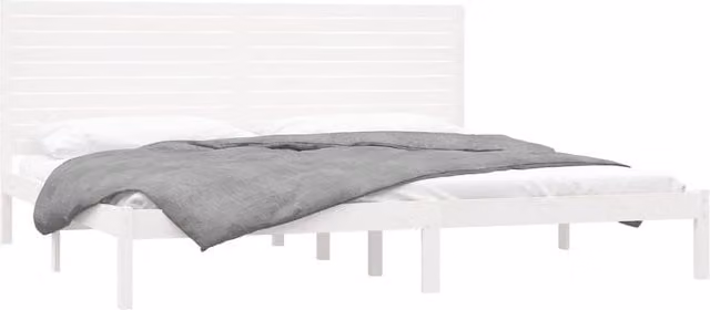Berkfield Home Beautiful Bed Frame in White Solid Pine Wood, W/D/H: 200 x 200 x 100 cm