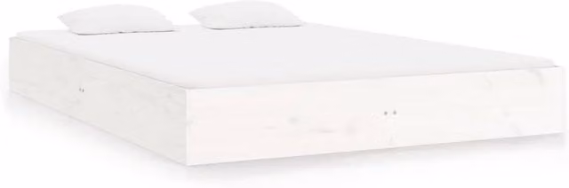Berkfield Home White Solid Pine Wood Bed Frame W/D/H: 200 x 200 cm – 1