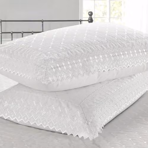Rapport Home Richmond Polycotton Pillowcase Pair in White, W/H: 50 x 75 cm