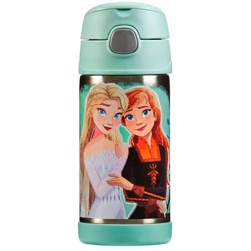 Thermos Disney Frozen FUNtainer Stainless Steel Kids Straw Bottle, Multicolour, 355ml – 1