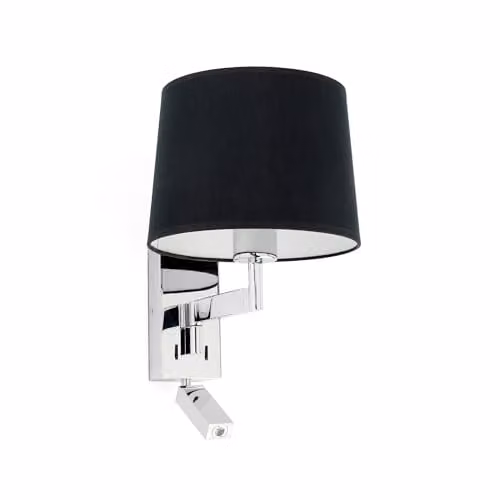 Netlighting Artis Adjustable Reading Wall Light in Chrome and Black with E27 Socket – 1