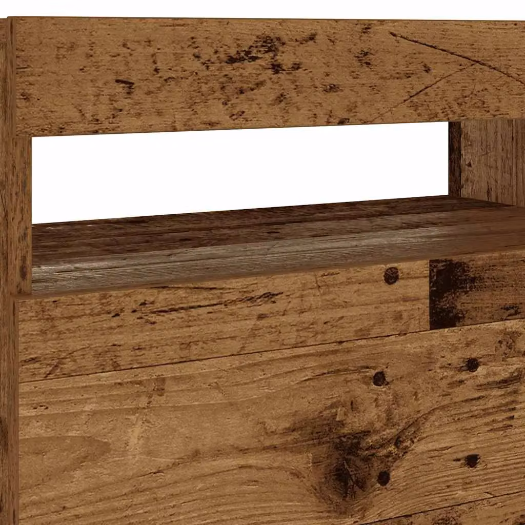 Berkfield Home Modern Bedside Cabinet with Integrated LED Lights in Brown, W: 60 cm, D: 35 cm, H: 40 cm – 4
