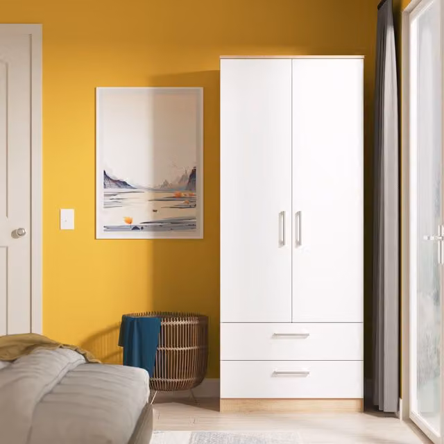 Ready Assembled 2 U Cornwall White 2 Door 2 Drawer Wardrobe – 1