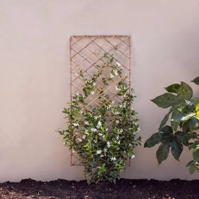 Primrose Square Woven Natural Willow Garden Trellis Panel in Brown, H 150 cm x W 45 cm