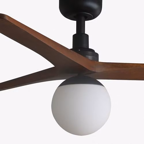 FARO BARCELONA Modern Ceiling Fan in Black and Brown Wood with App Control and E27 Light – 3