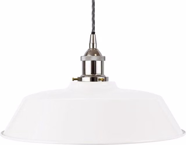 SE Home Chancery Modern Suspended Pendant Light in White and Grey with Nickel Finish