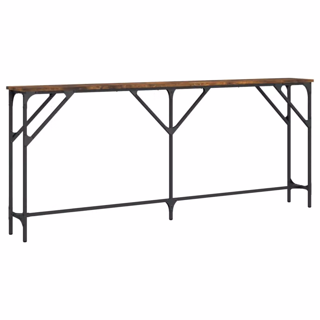 Berkfield Home Smoked Oak Console Table in Brown, W/D/H: 180 x 23 x 75 cm – 2