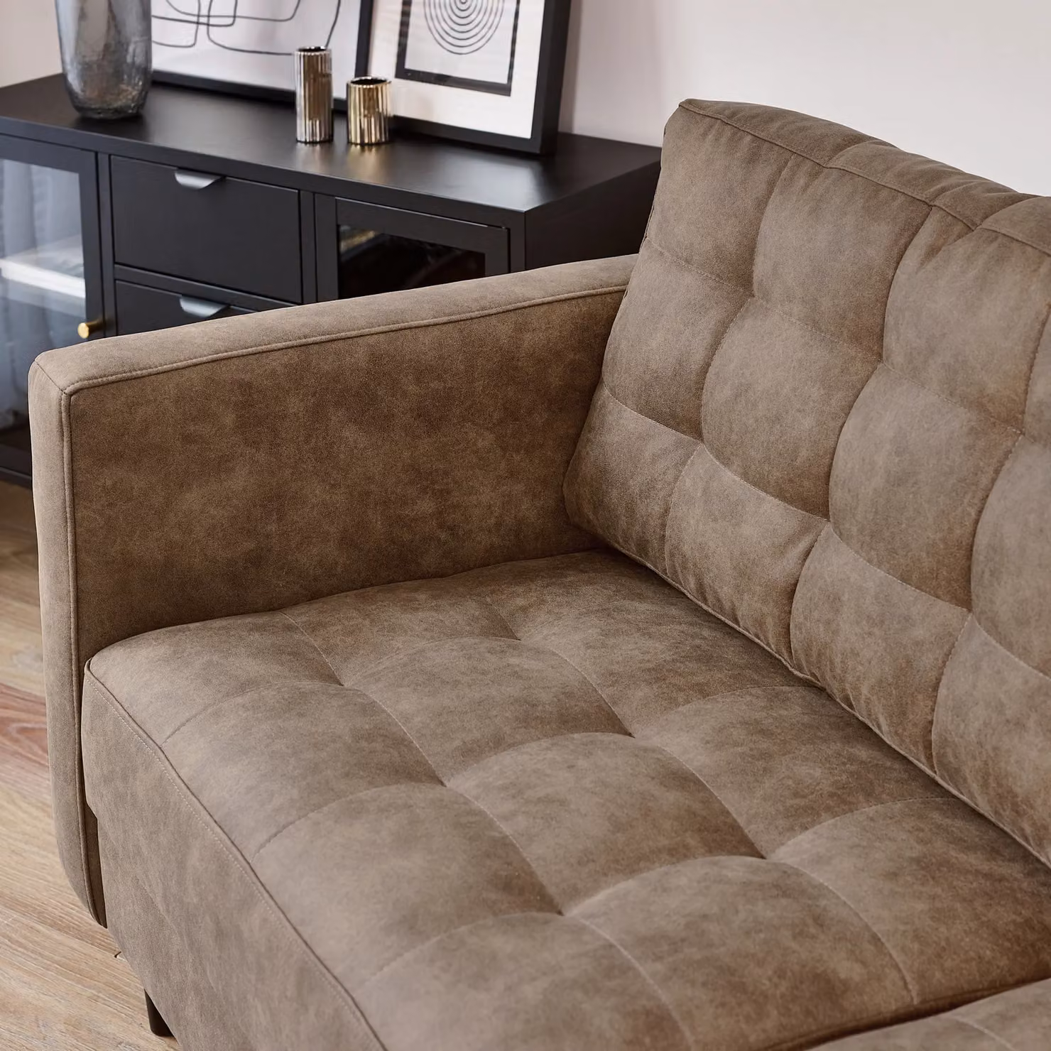FurnitureboxUK Jade 3 Seater Sofa in Brown Faux Leather with Solid Wood Frame – 4