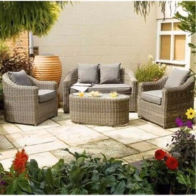 Cheshire 4 Seater Deluxe Bunbury Grey Rattan and Aluminium Garden Sofa Set