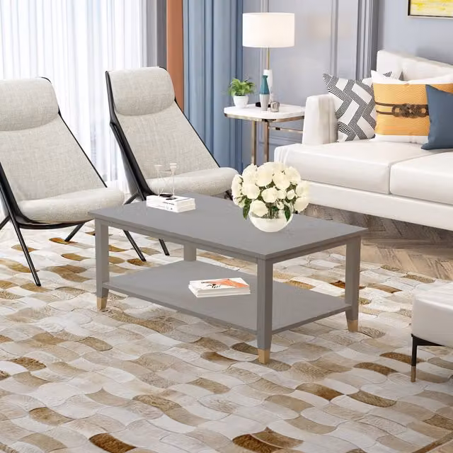 Cabinet Bits Palazzi Coffee Table in Grey with Metal Legs