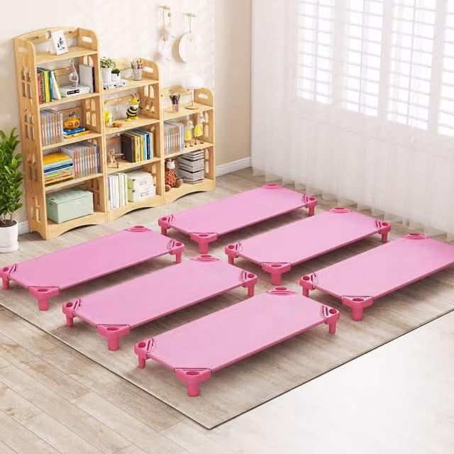 Costway Preschool Naptime Cot Pack of 6 in Pink