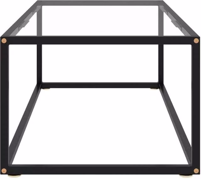 Berkfield Home Modern Rectangular Coffee Table in Black with Transparent Tempered Glass, W/D/H: 100 x 50 x 35 cm