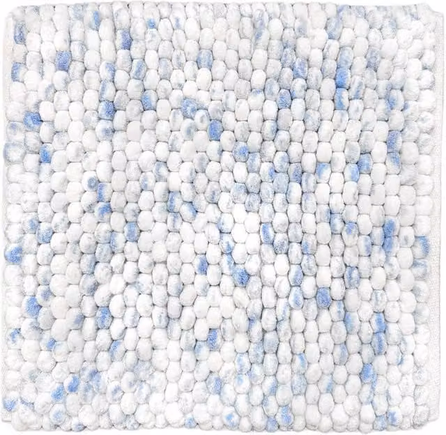 Allure Bath Fashions Marl Chunky Bobble Square Bath Mat, Blue, W/D/H: 50 x 50 x 50 cm – 1