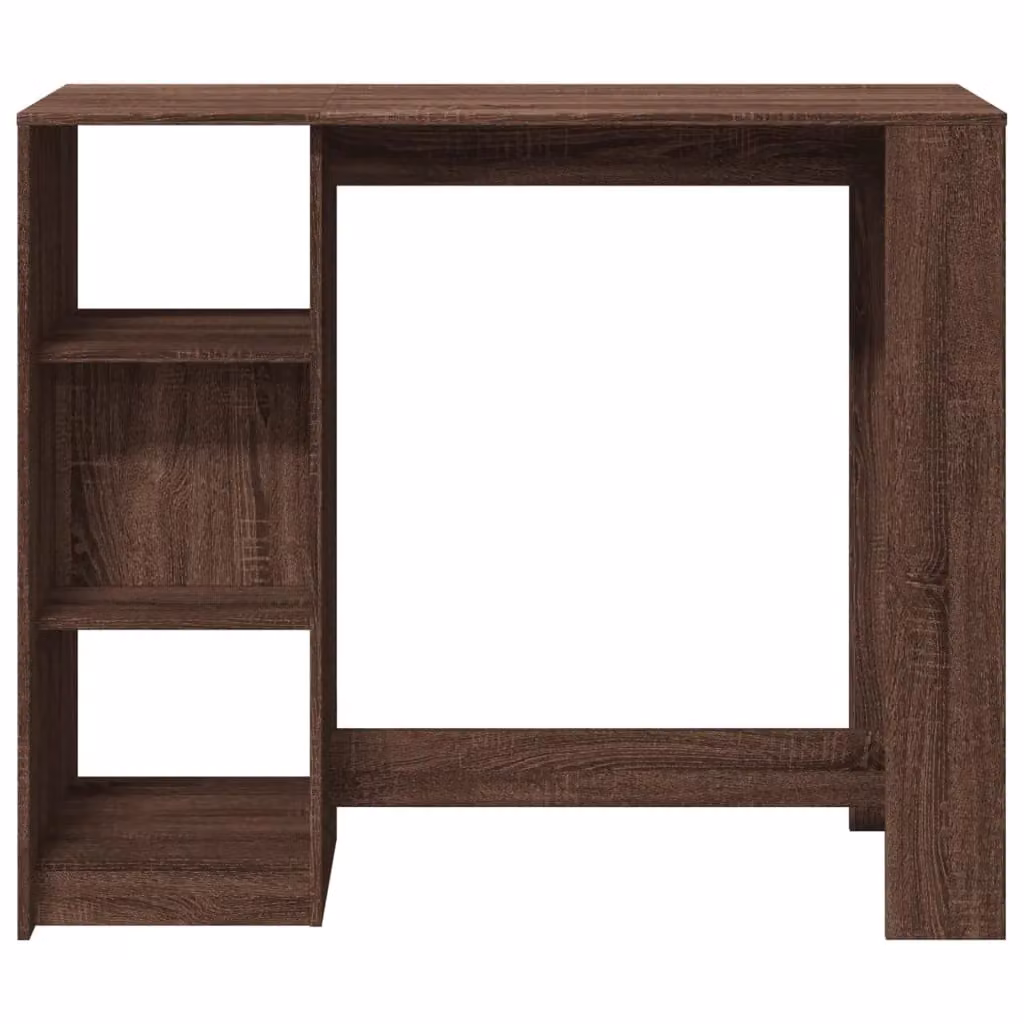 Berkfield Home Bar Table with Shelf in Brown Oak, W/D/H: 124 x 46 x 103.5 cm – 4