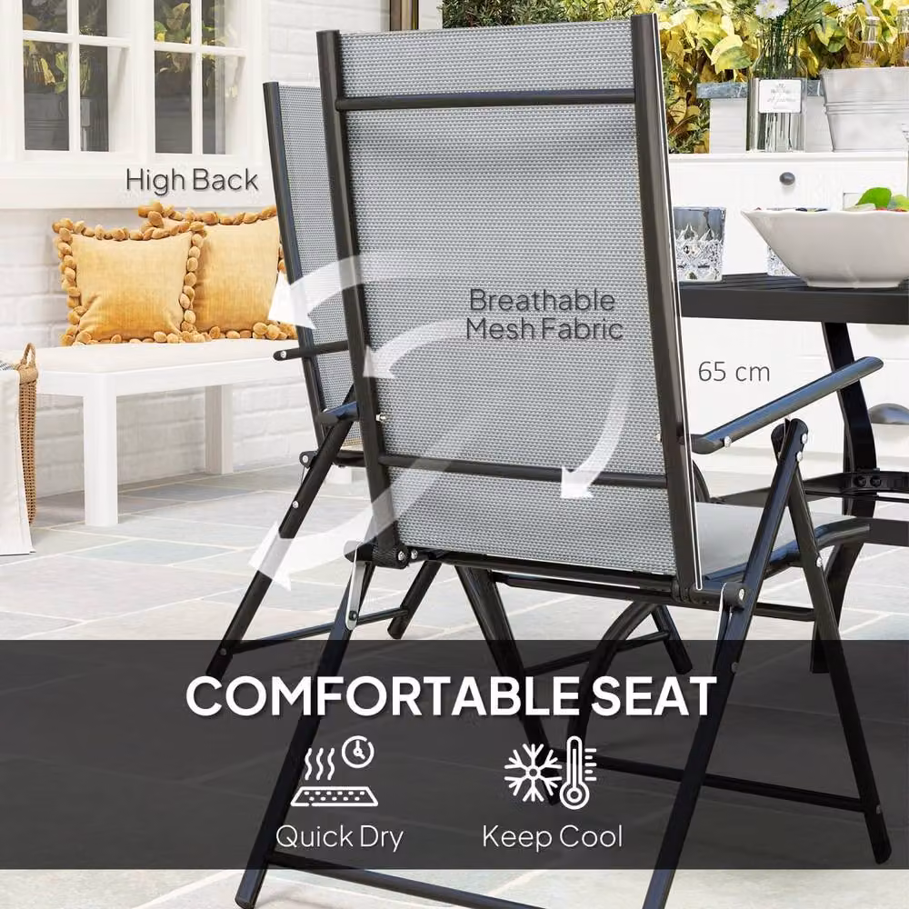 Wyld Haus Mattilo 4 Seater Outdoor Dining Set with Square Table and Chairs in Light Grey and Black – 5
