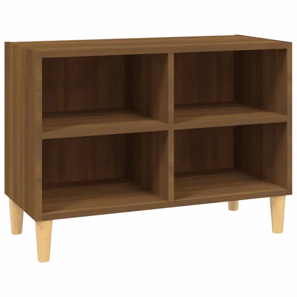 Berkfield Home Scandinavian TV Cabinet in Brown Oak with Solid Wood Legs W: 69.5 cm, D: 30 cm, H: 50 cm – 2