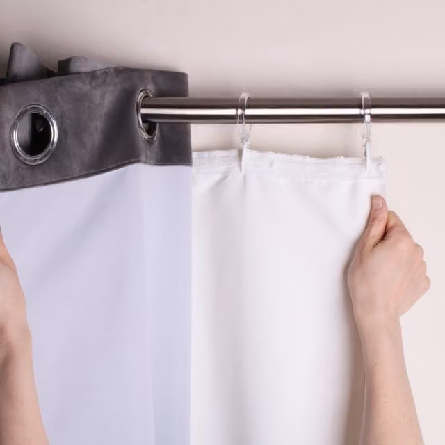 Fusion White Eyelet Blackout Curtains, W: 117 cm, H: 137 cm