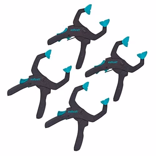 Wolfcraft Ratchet Clamp Set, 4 Pieces, Black and Grey