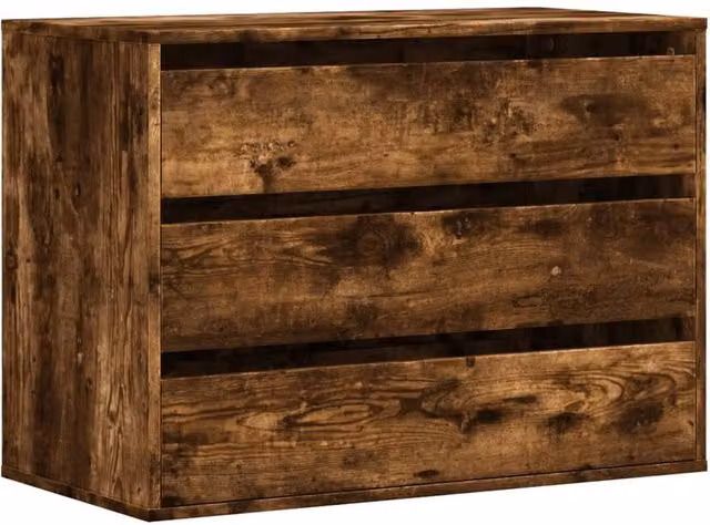 Berkfield Home Corner Chest of Drawers in Smoked Oak Brown, W/D/H: 80 x 41 x 58 cm