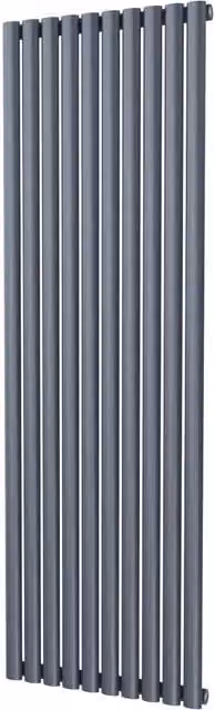 UK Radiators Omeara Anthracite Elliptical Tube Vertical Designer Single Panel Radiator, H 180 cm x W 58 cm
