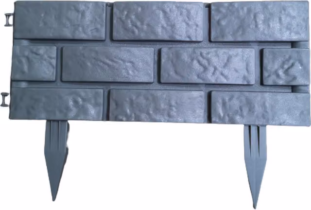 Samuel Alexander 12 Piece Grey Brick Effect Plastic Garden Edging Decorative Border