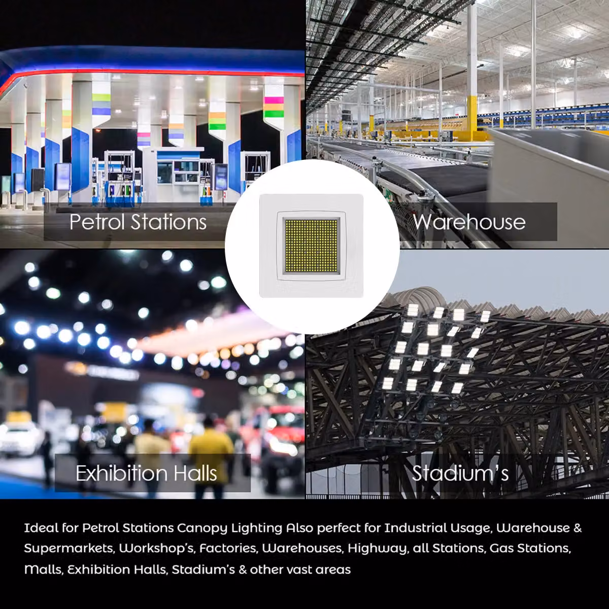 ENER-J 150W White LED Canopy Light with Dimmable Lifud Driver, IP65 and IK08 Rated, W/D/H: 40 x 40 x 40 cm – 2