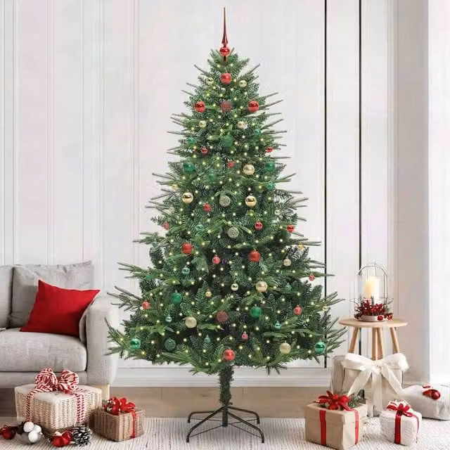 Berkfield Home Pre-lit Artificial Christmas Tree with Ball Set, Green, Height: 240 cm – 1