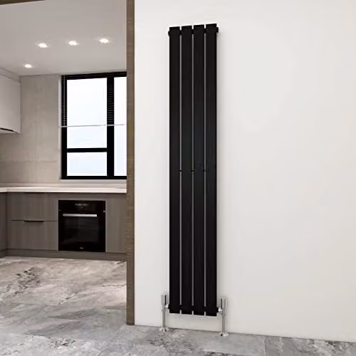 MCC Direct Designer Flat Panel Double Radiator, Black, H: 1800 mm, W: 272 mm, D: 27.2 cm – 1