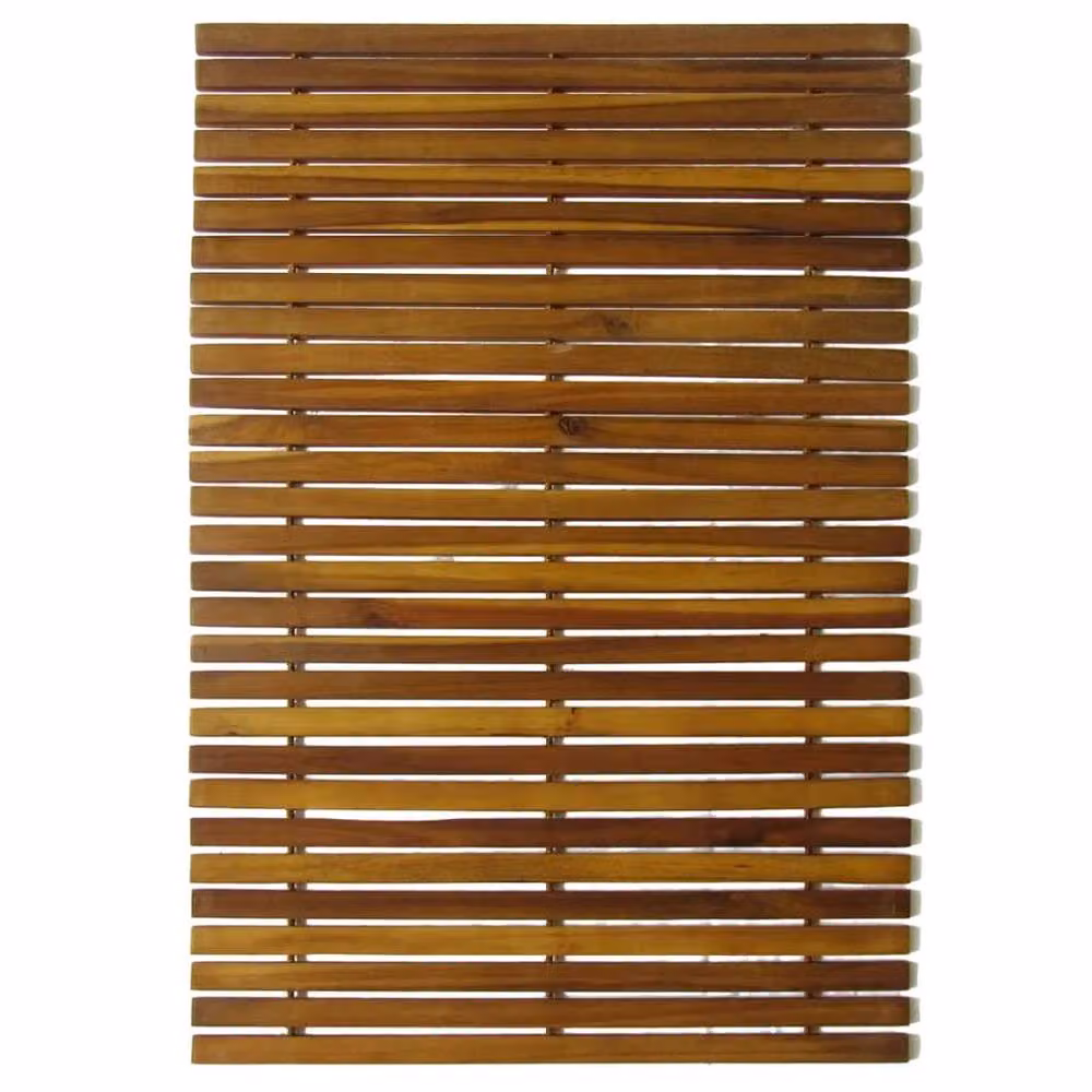 Berkfield Home 3 Piece Acacia Wood Bath Mat Set in Brown, W: 80 cm, D: 50 cm – 3
