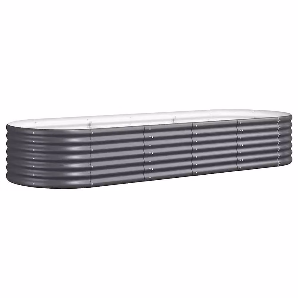 Berkfield Home Anthracite Grey Powder-coated Steel Raised Bed W/D/H: 224 x 80 x 36 cm – 3