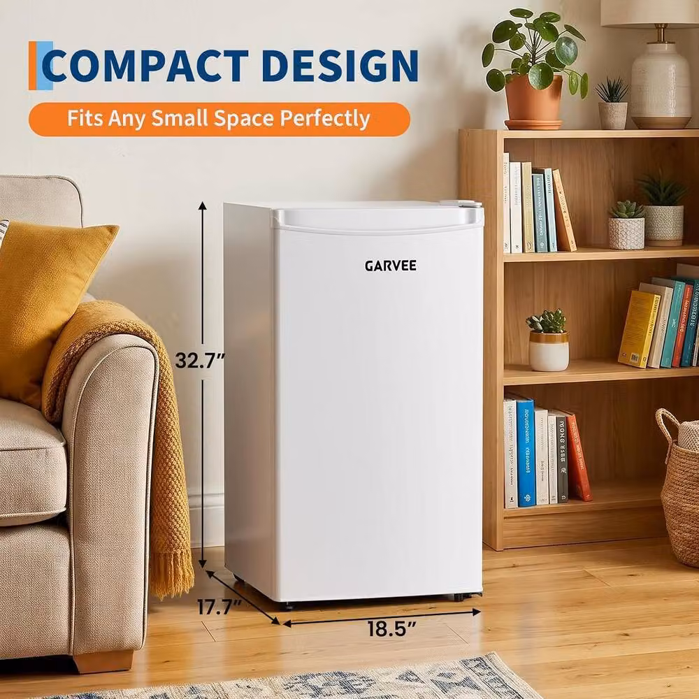 London Boutique Under Counter Mini Fridge Freezer Compact Table Top Refrigerator in White – 2