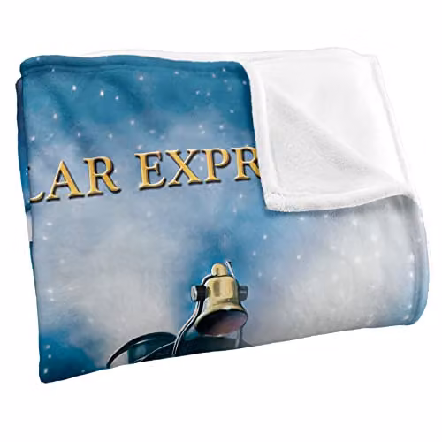 LOGOVISION Polar Express Poster Super Soft Fleece Blanket, Multicolour, W: 91.44 cm, L: 147.32 cm – 2