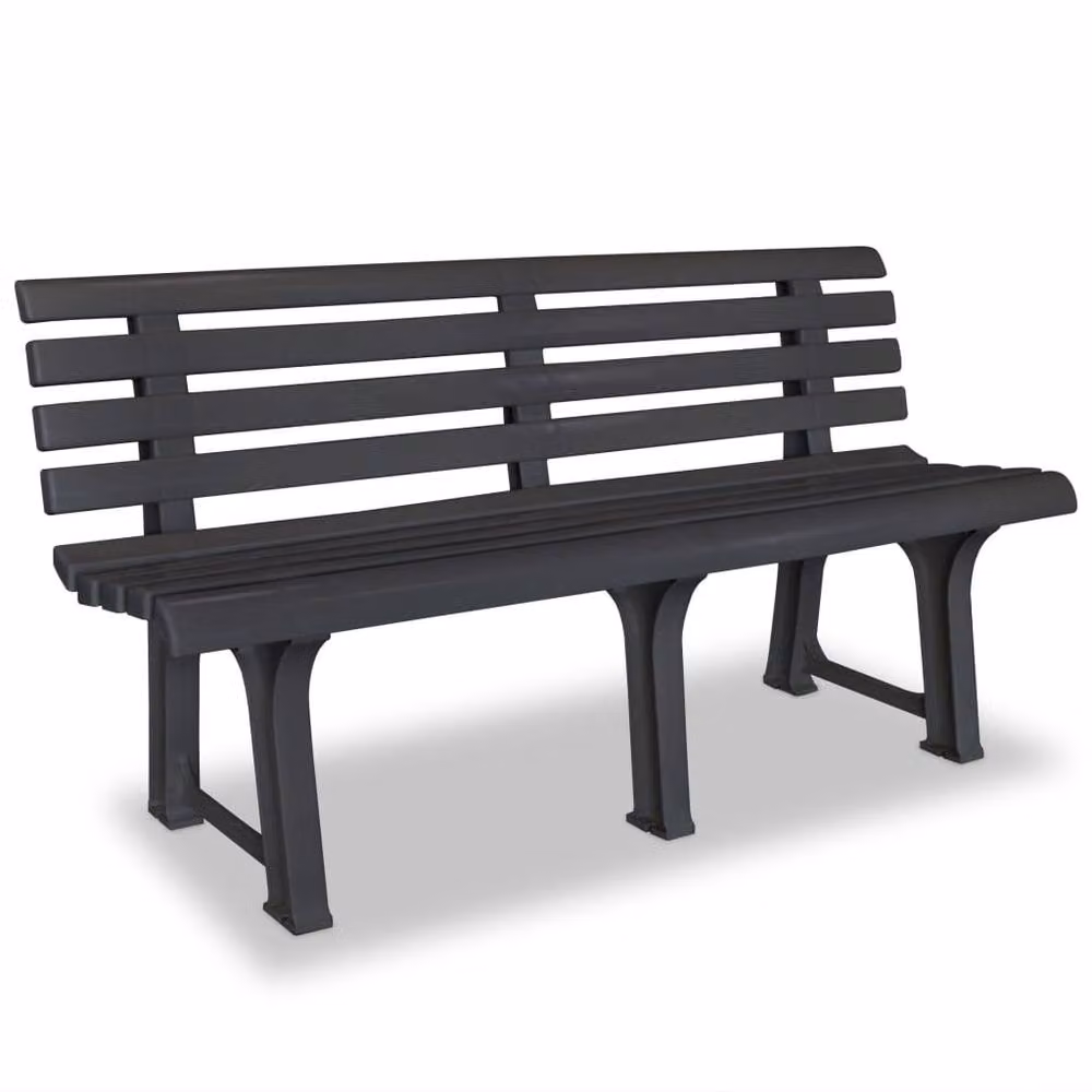 Berkfield Home Classic Garden Bench in Anthracite and Black Plastic, Width: 145.5 cm – 2