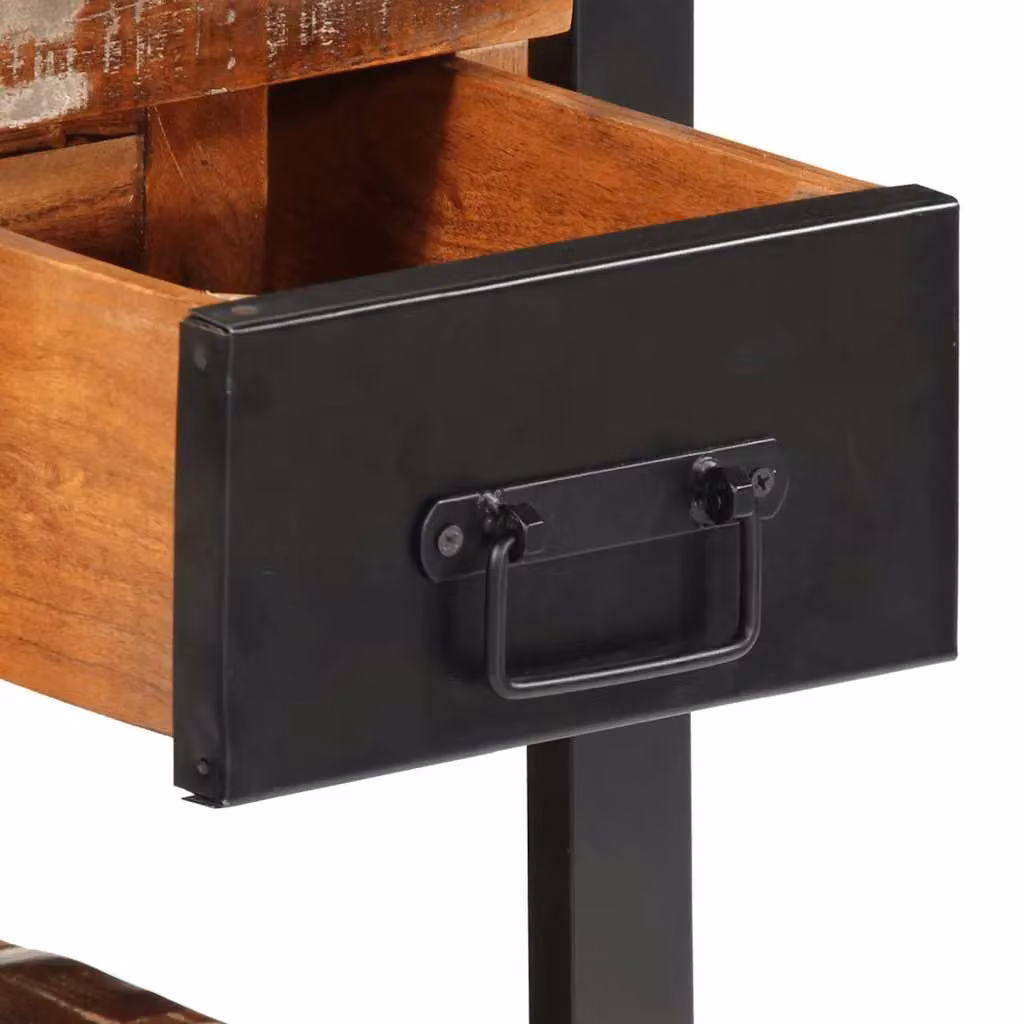 Berkfield Home Set of 2 Rustic Mango Wood Bedside Cabinets in Multicolour – 6