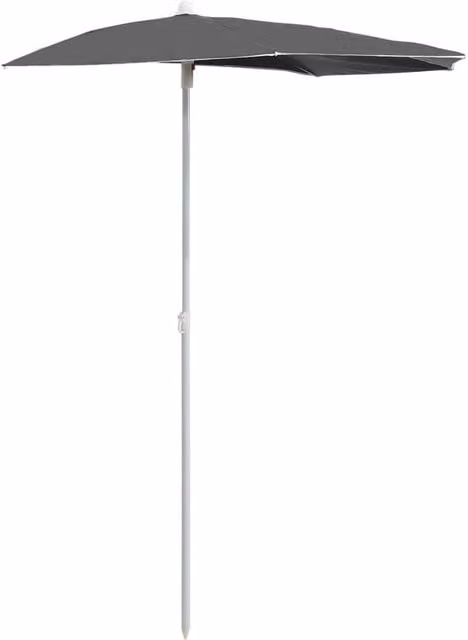 Berkfield Home Garden Anthracite Half Parasol with Pole, W: 180 cm, D: 90 cm