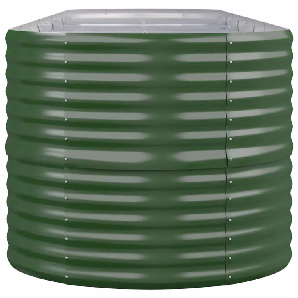 Berkfield Home Garden Raised Bed in Green Powder-coated Steel, W/D/H: 368 x 80 x 68 cm – 3