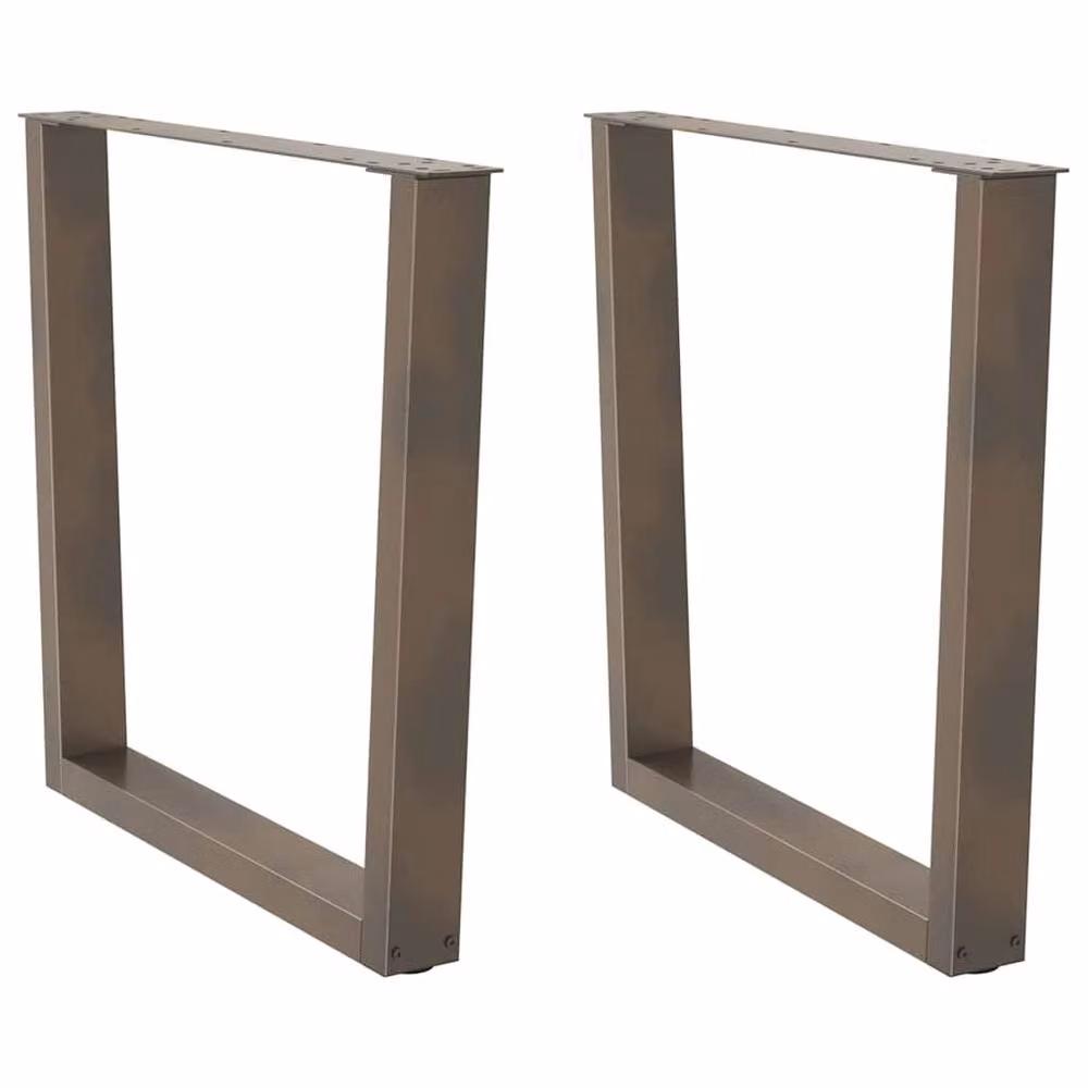Berkfield Home V-Shape Dining Table Legs, 2 Pieces, Brown Stainless Steel, H: 72-73.3 cm x W: 80 cm – 1