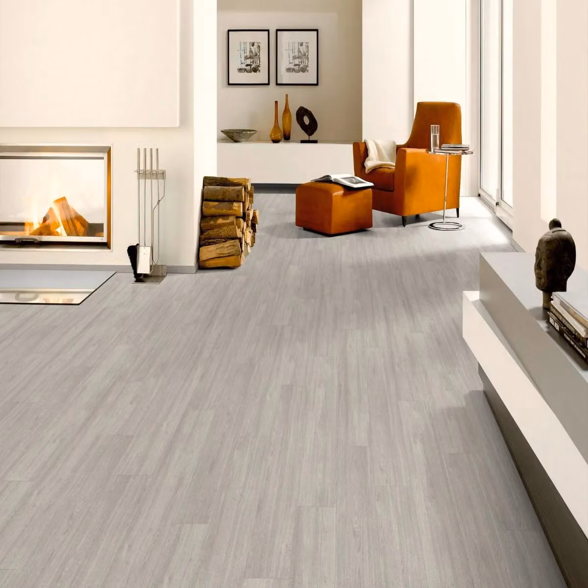 Vinyl Flooring UK Fores Wood Effect 7mm Laminate Flooring in Light Grey, 10 Planks, Covers 2.494sqm – 1