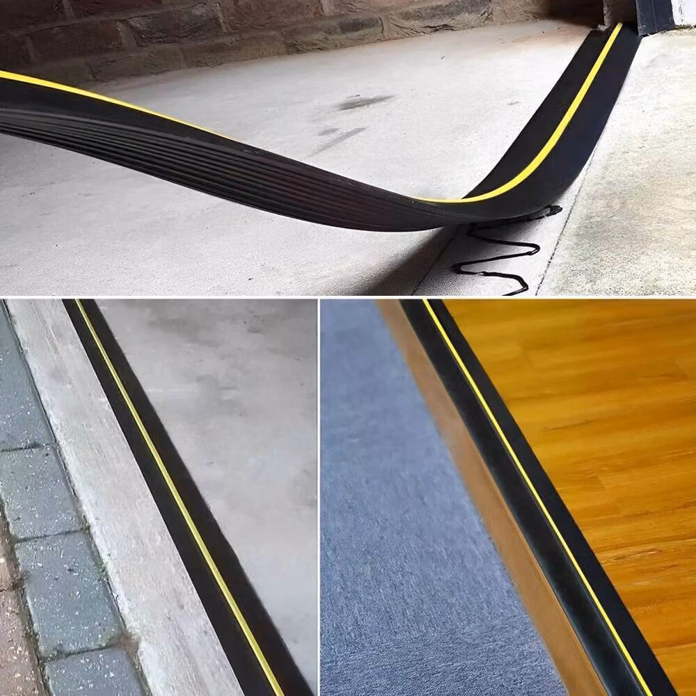 NESTLUNE Black EPDM Rubber Garage Door Threshold Seal Strap W: 1000 cm, H: 52 cm – 5