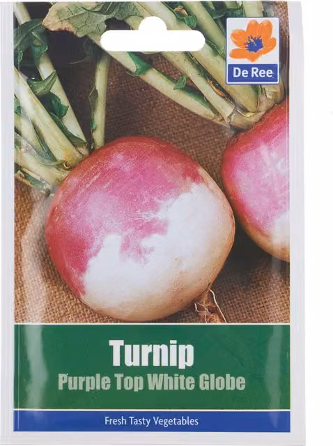 De Ree Turnip Purple Top White Globe Vegetable Seeds