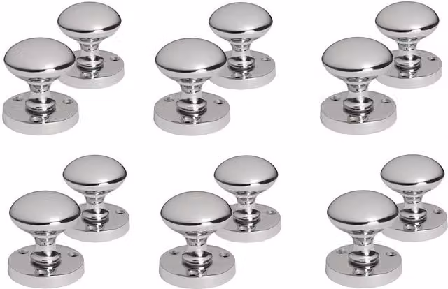 Golden Grace Mortice Door Knobs in Polished Chrome