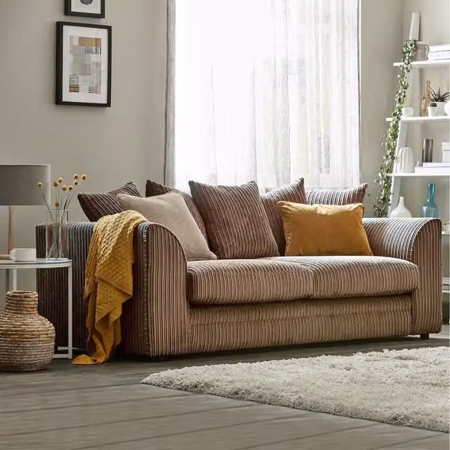 Snugg Furniture UK Limited Milo Jumbo Cord 3 Seater Sofa in Light Beige