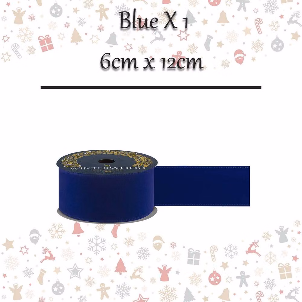 VFM e-Store Christmas Ribbon Garland in Blue, W/H: 6 x 12 cm – 2