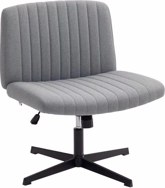 Rolipo Grey Fabric Armless Criss Cross Task Chair for Home Office – 1