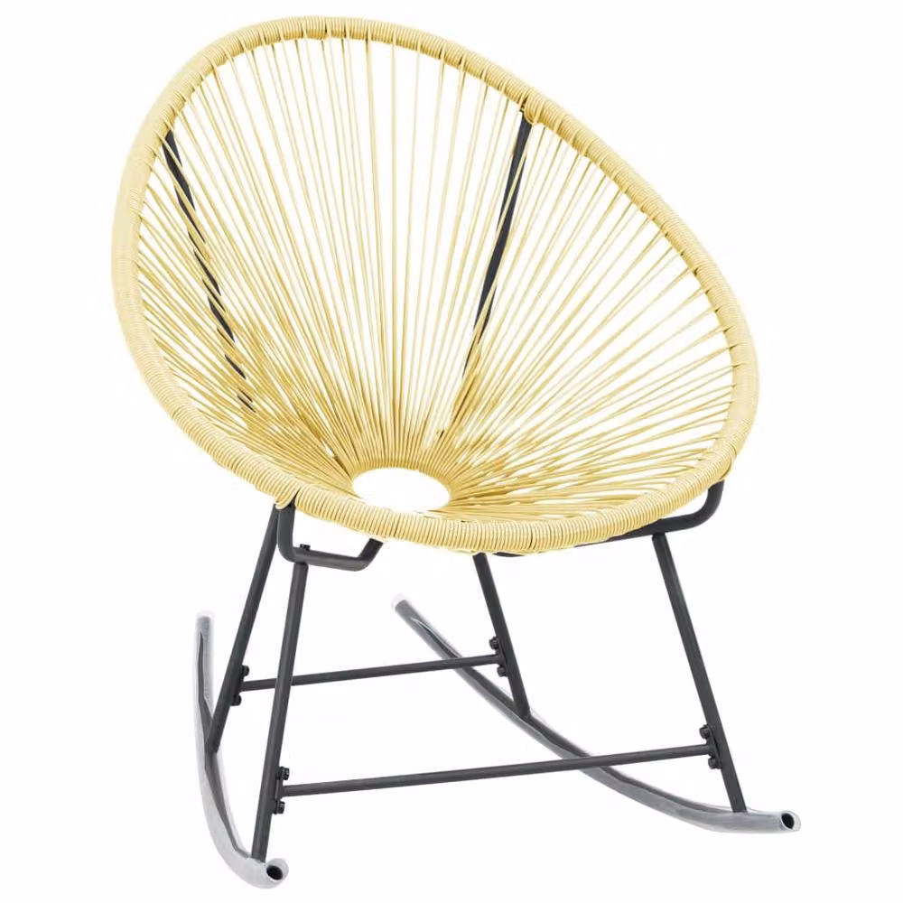 Berkfield Home Outdoor Acapulco Chair in Beige and Brown Poly Rattan with Metal Frame – 2